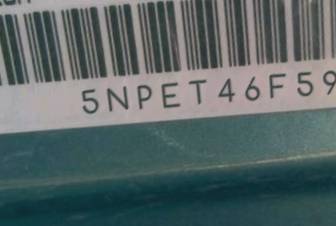 VIN prefix 5NPET46F59H4