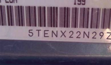 VIN prefix 5TENX22N29Z6