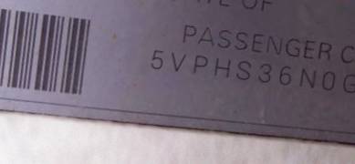 VIN prefix 5VPHS36N0G30