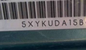 VIN prefix 5XYKUDA15BG0