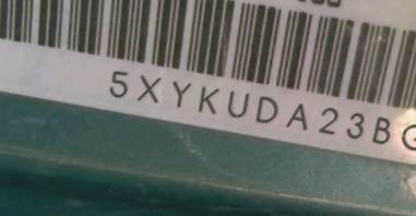 VIN prefix 5XYKUDA23BG1