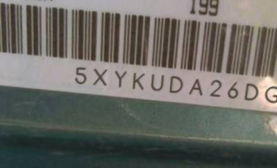 VIN prefix 5XYKUDA26DG3