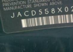VIN prefix JACDS58X027J
