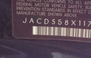 VIN prefix JACDS58X117J