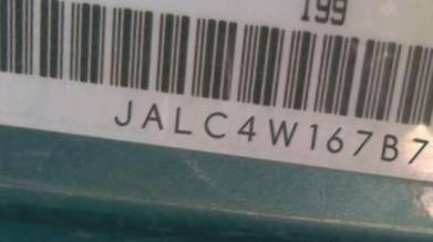VIN prefix JALC4W167B70