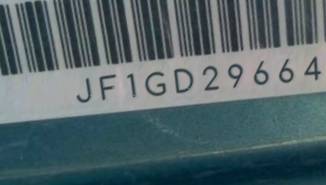 VIN prefix JF1GD29664G5