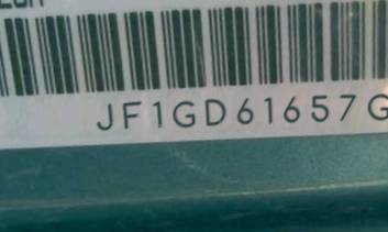 VIN prefix JF1GD61657G5