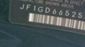 VIN prefix JF1GD66525H5