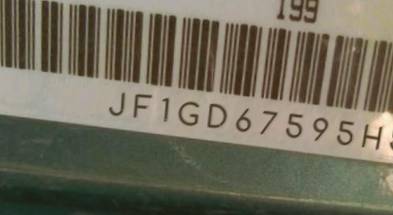 VIN prefix JF1GD67595H5