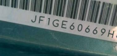 VIN prefix JF1GE60669H5