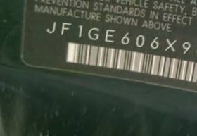 VIN prefix JF1GE606X9G5