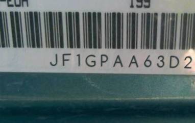 VIN prefix JF1GPAA63D22