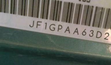 VIN prefix JF1GPAA63D28