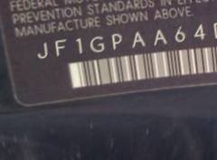 VIN prefix JF1GPAA64DG8