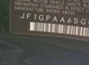 VIN prefix JF1GPAA65GG2
