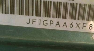 VIN prefix JF1GPAA6XF82
