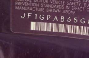 VIN prefix JF1GPAB65G82