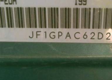 VIN prefix JF1GPAC62D28
