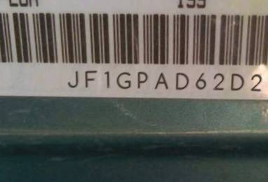 VIN prefix JF1GPAD62D22