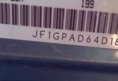 VIN prefix JF1GPAD64D18