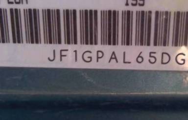 VIN prefix JF1GPAL65DG8