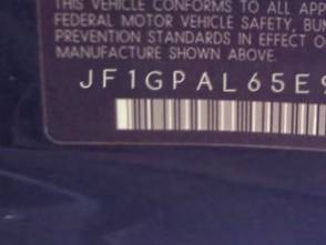 VIN prefix JF1GPAL65E92