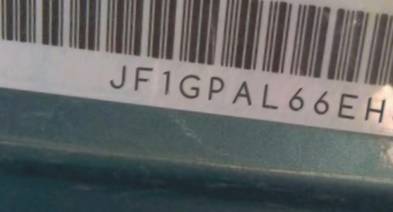 VIN prefix JF1GPAL66EH3