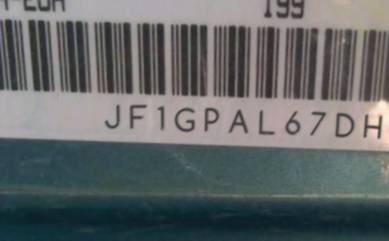 VIN prefix JF1GPAL67DH2