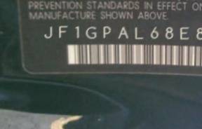 VIN prefix JF1GPAL68E83