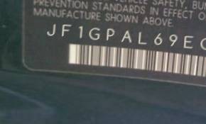 VIN prefix JF1GPAL69EG3