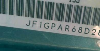 VIN prefix JF1GPAR68D28