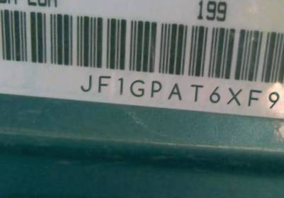 VIN prefix JF1GPAT6XF92