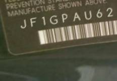 VIN prefix JF1GPAU62DH8