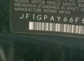 VIN prefix JF1GPAY66F83