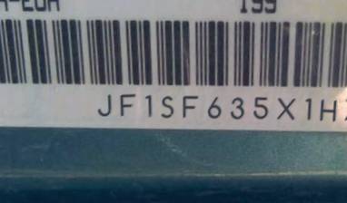 VIN prefix JF1SF635X1H7