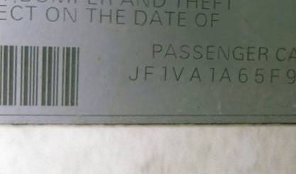 VIN prefix JF1VA1A65F98