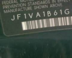 VIN prefix JF1VA1B61G98