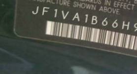 VIN prefix JF1VA1B66H98