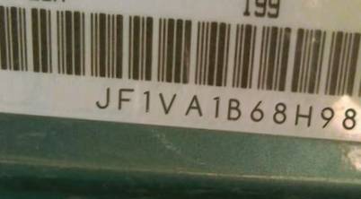VIN prefix JF1VA1B68H98