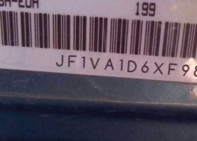 VIN prefix JF1VA1D6XF98