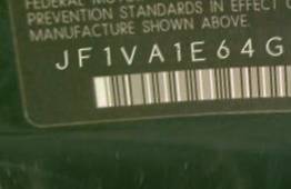 VIN prefix JF1VA1E64G98