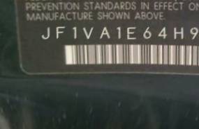 VIN prefix JF1VA1E64H98