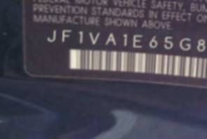 VIN prefix JF1VA1E65G88