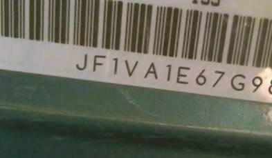 VIN prefix JF1VA1E67G98