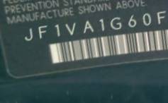 VIN prefix JF1VA1G60F98