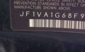 VIN prefix JF1VA1G68F98