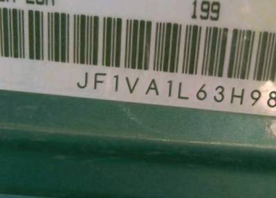 VIN prefix JF1VA1L63H98