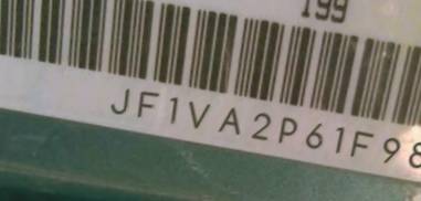 VIN prefix JF1VA2P61F98