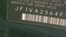 VIN prefix JF1VA2S64F98