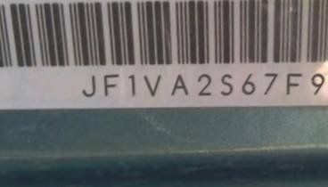 VIN prefix JF1VA2S67F98